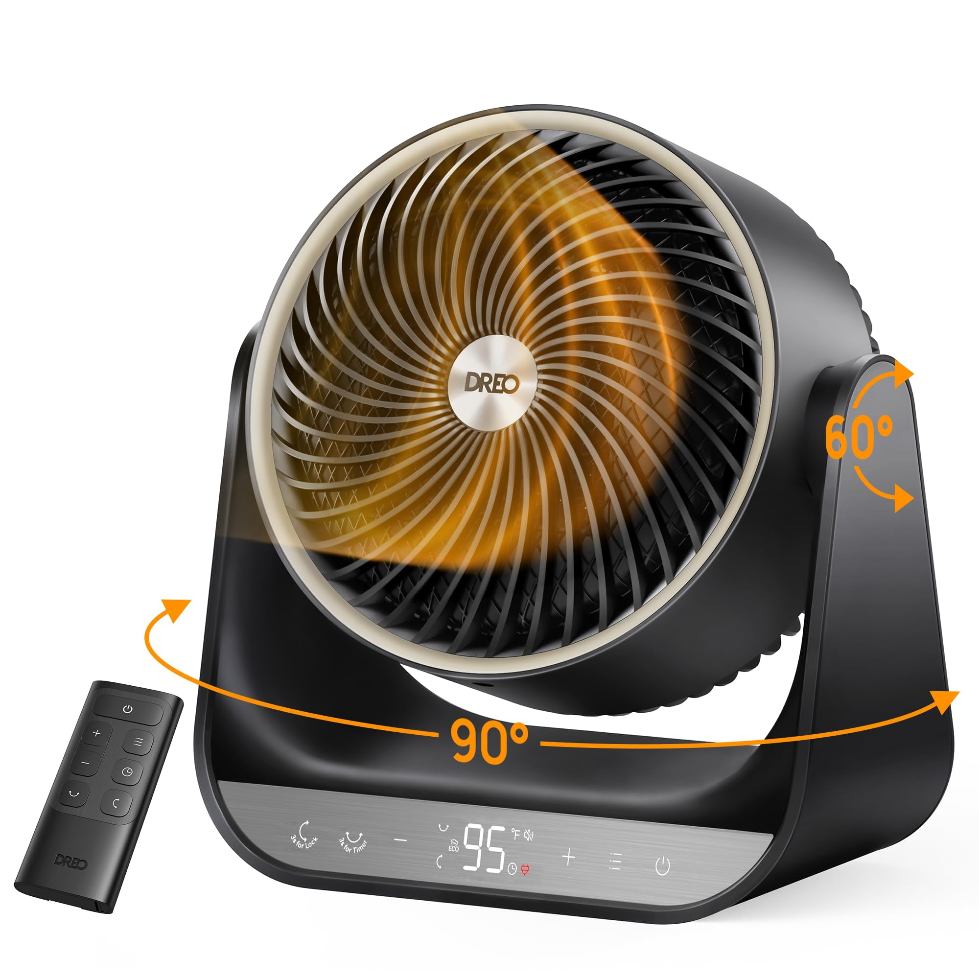 Calefactor Dreo 714 1500w Oscilación 3d Flujo De Aire 3.6 M/s