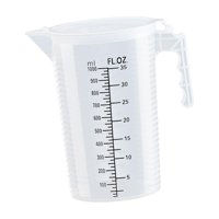 Magideal - Jarra Medidora Con Escala, Jarra De Agua, Transparente, Portátil, Para Utensilios De Cocina, Recipiente Para Líquidos, Para Leche, Jugo, Té Y Cerveza. 1L