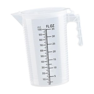 Magideal - Jarra Medidora Con Escala, Jarra De Agua, Transparente, Portátil, Para Utensilios De Cocina, Recipiente Para Líquidos, Para Leche, Jugo, Té Y Cerveza. 1L