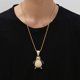 thumbnail image 3 of Collar Iced Out para hombre: colgante hip hop chapado en oro real de 18 quilates con circonita cúbica y cadena de 24 pulgadas., 3 of 4