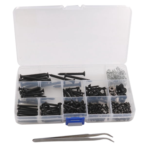 Kit De Tornillos Para Guitarra, Juego De Tornillos De Reparación Para Golpeador, Bajo, Negro, 262 Uds.