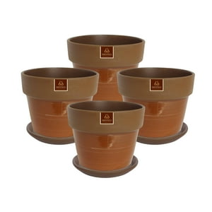Pottery - Set De 4 Maceta Greta 16Cm Mamey Y Sus Platos