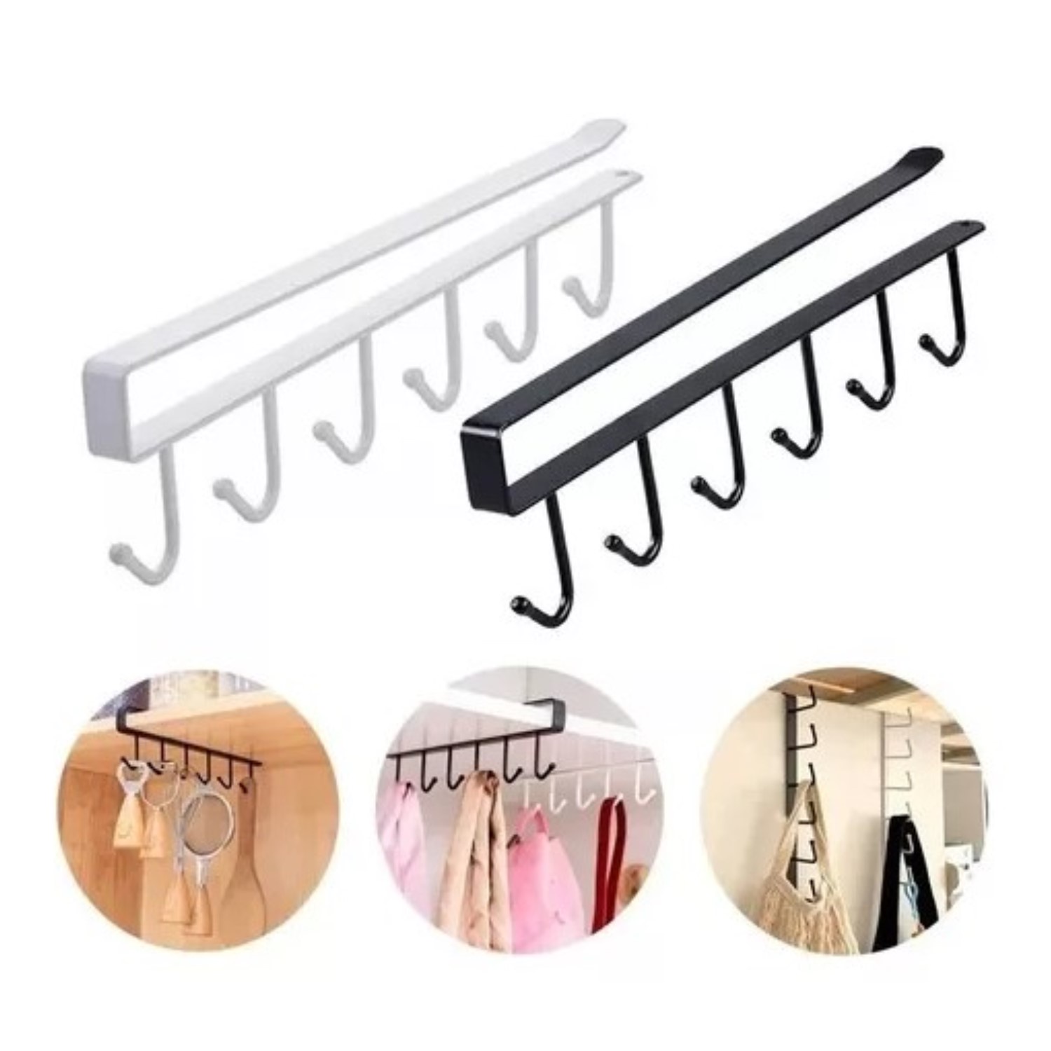 Citohome - Organizador Colgador De Paños Tazas Utensilios Ollas Cocina Color Negro