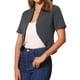 thumbnail image 4 of INSPIRE CHIC Blazer de Trabajo para Mujer sin Cuello con Frente Abierto y Corta XS Gris Oscuro, 4 of 6
