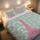 thumbnail image 1 of Pink Eiffel Tower with PARIS Pattern Duvet Cover Set Valentine'S Day Easter, 1 of 1