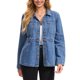 thumbnail image 1 of INSPIRE CHIC Chaquetas de Mezclilla para Mujer Chaqueta de Jean con Botones Desgastada de Manga Larga Moderna con Bolsillos XL Azul Claro, 1 of 6