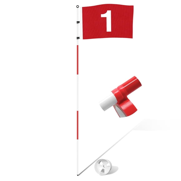 Bandera de golf KINGTOP portátil de 6 pies con bandera numerada, paquete de 1