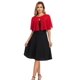 thumbnail image 4 of Capa corta TONGFANTFL de chiffon rojo para mujer, 4 of 5