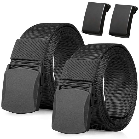 Cinturón Boneke de Nylon 130 cm – Pack de 2 con Hebilla de Metal/Plástico