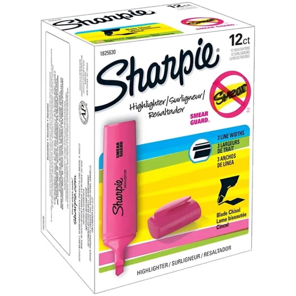 Destacador Sharpie Blade Rosa Caja x12