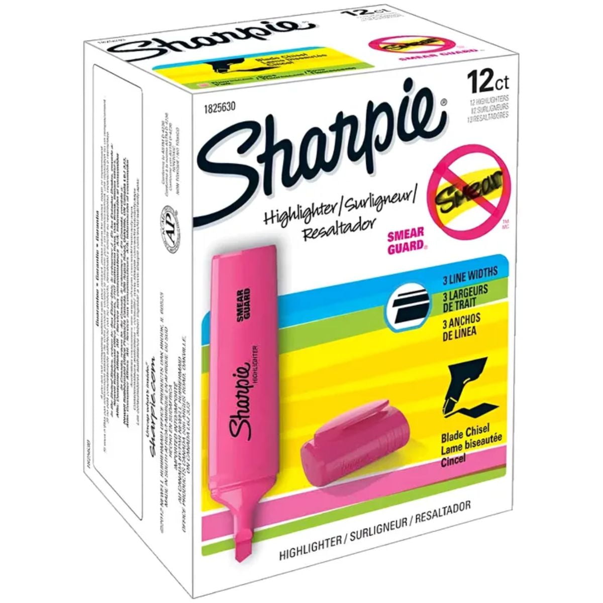 Destacador Sharpie Blade Rosa Caja X12