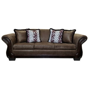 América Decora - Sofá Con Resorte Estructural 4 Personas Finis Envejecido Café Oscuro