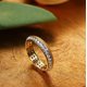 thumbnail image 3 of Anillos de Boda Delicados de Oro para Mujer con Acabado Cepillado Anillos de Plata Esterlina 925 Corte Redondo CZ Anillo de Diamante Simulado Anillos de Eternidad de Oro para Ella, 3 of 7