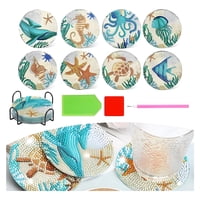Genérico - Set 8 Posavasos Pintura Diamante Océano