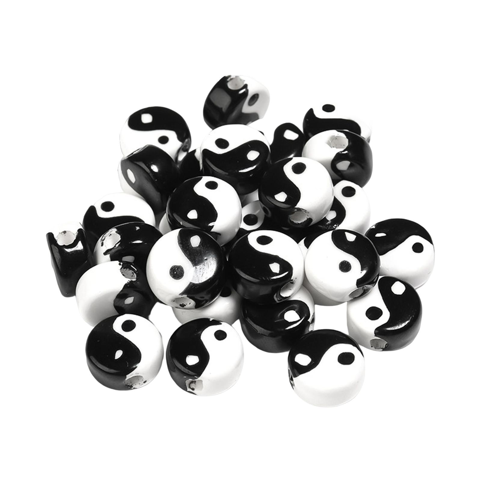 Bothyi - 20X Cuentas Espaciadoras De Porcelana Cuentas Yin Yang Para Colgante Suministros De Bricolaje Hallazgos 0,8 Cm