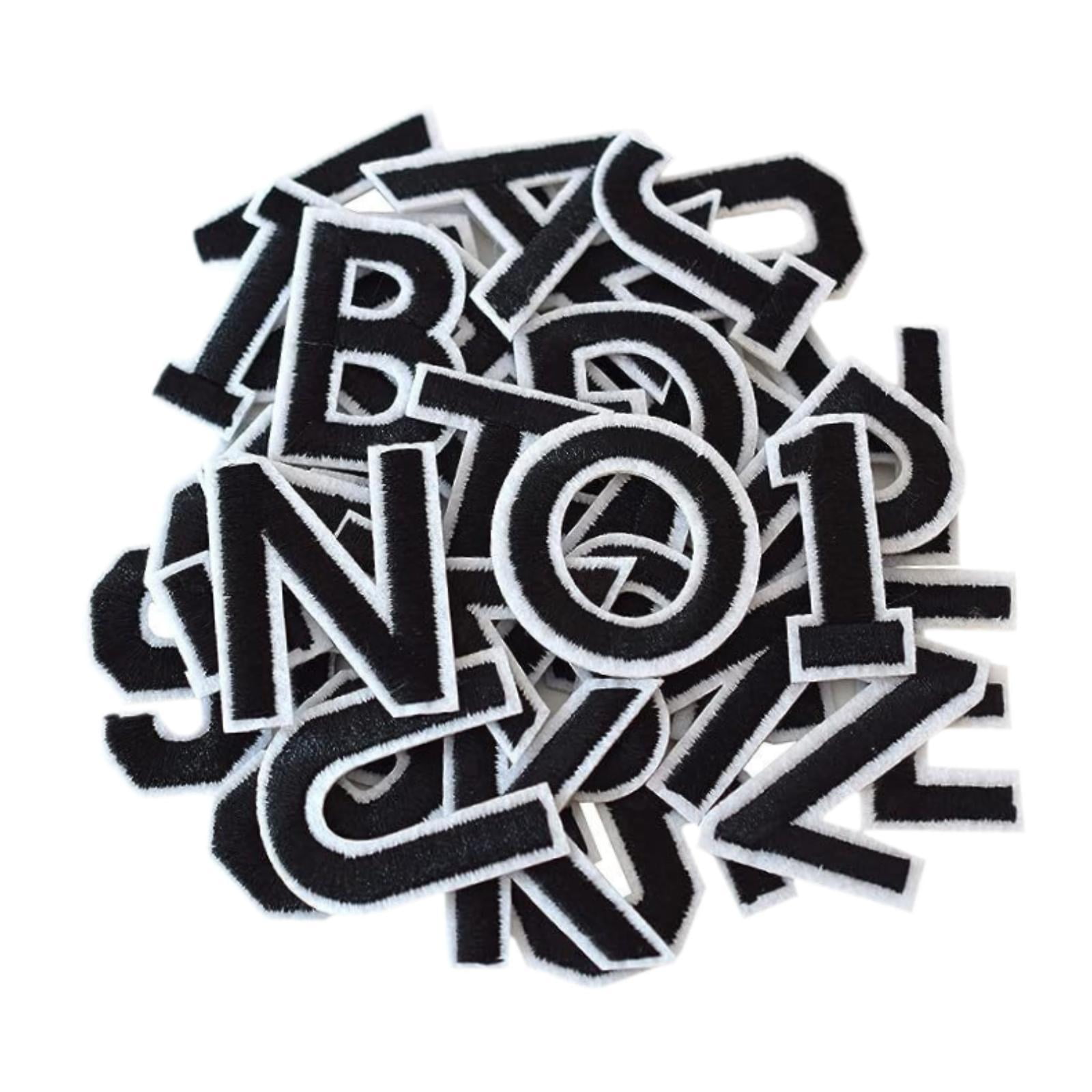 Magideal - Parches Termoadhesivos, Parches De Letras Y Números, Parches De Reparación De Telas Para Coser, Parches De Apliques, Parches Bordados Para Bolsos Y Ve Negro