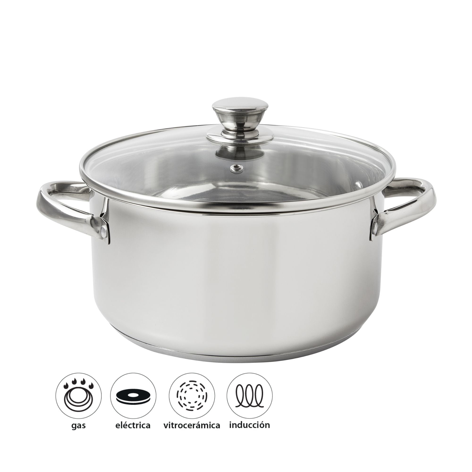 Haus - Olla Acero 24Cm (4.7 Litros) 2 Piezas