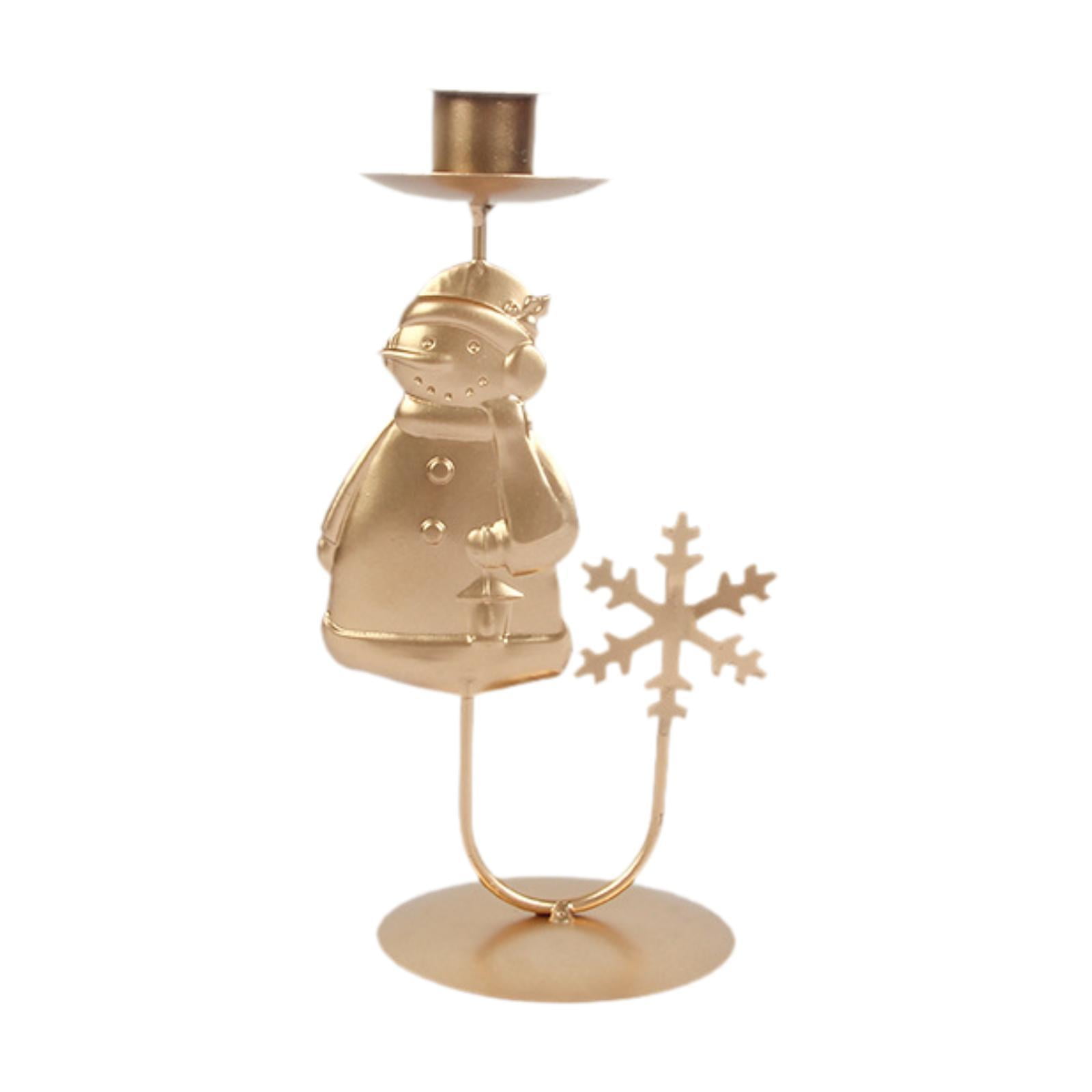 Gazechimp - Candelabro De Vela Cónica Candelabro De Granja Año Nuevo Hogar Navidad Candelabro Muñeco De Nieve Copo De Nieve