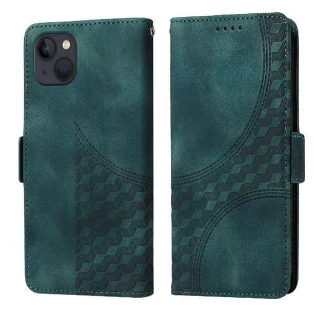 Carcasa FOXDOCK iPhone 14 de cuero PU, diseño acolchado clásico, protección contra caídas y rayones