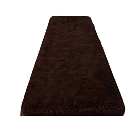 Fei Ya - Juego Por 2 Alfombra Peluda Pasillera Liviana 70X150 Ultra Suave Café