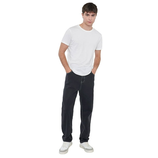 Jeans Hombre Skater Vintage Negro Corona