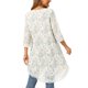 thumbnail image 3 of INSPIRE CHIC Blusa de Chifón para Mujer con Mangas Divididas 3/4 y Dobladillo Asimétrico Túnica Beige Teal Floral L, 3 of 6