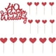 thumbnail image 1 of 1 pieza de adorno para tarta de 40.º aniversario, adorno para tarta de bodas de rubí con 14 adornos de corazón, adornos rojos para tarta de 40.º aniversario de bodas, adorno con purpurina para fiesta, 1 of 7