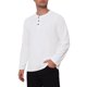 thumbnail image 4 of INSPIRE CHIC Camisetas Henley de Manga Larga para Hombre, Camiseta Básica de Manga Larga, Talla 3XL, Blanca, 4 of 6