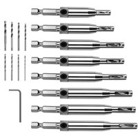 Ioensy - 17X Broca Escalonada Autocentrante Para Gabinete, Hardware De Carpintería, Abridor De Agujeros