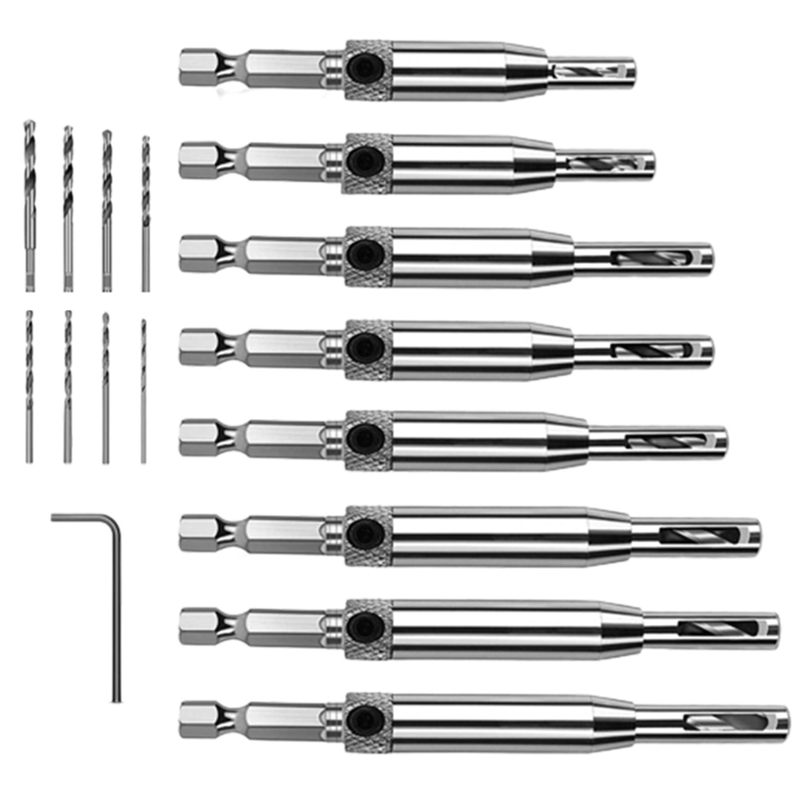 Ioensy - 17X Broca Escalonada Autocentrante Para Gabinete, Hardware De Carpintería, Abridor De Agujeros