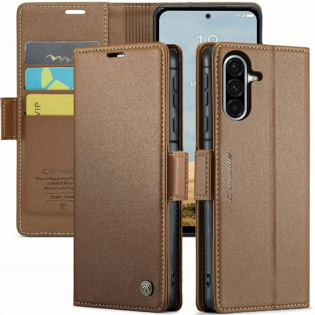 CaseMe tipo cartera Samsung Galaxy A56 5G con cierre magnético, RFID, tarjetero, soporte, carga inalámbrica