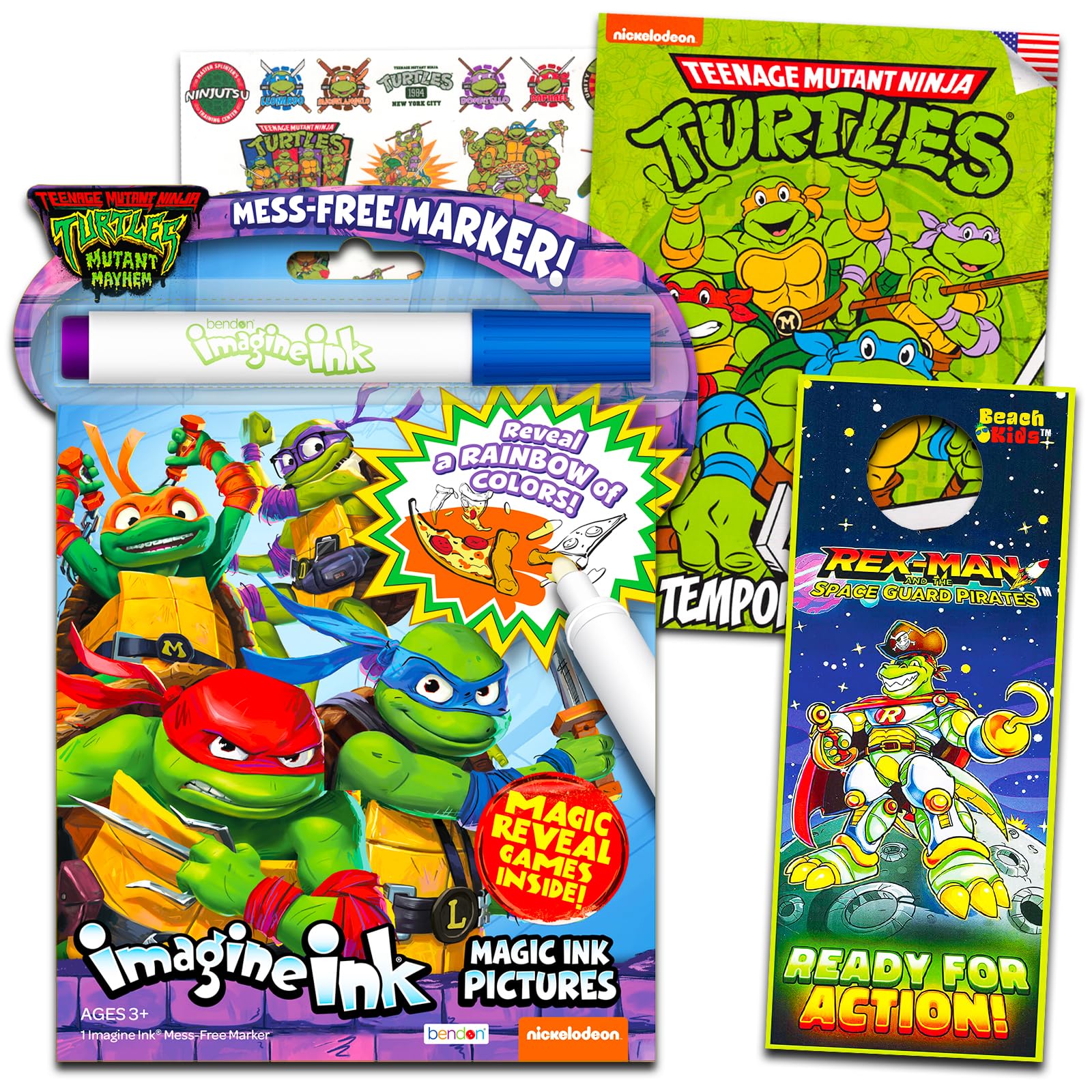 Paquete De Libros Para Colorear Y Actividades Ninja Turtles Con Tatuajes