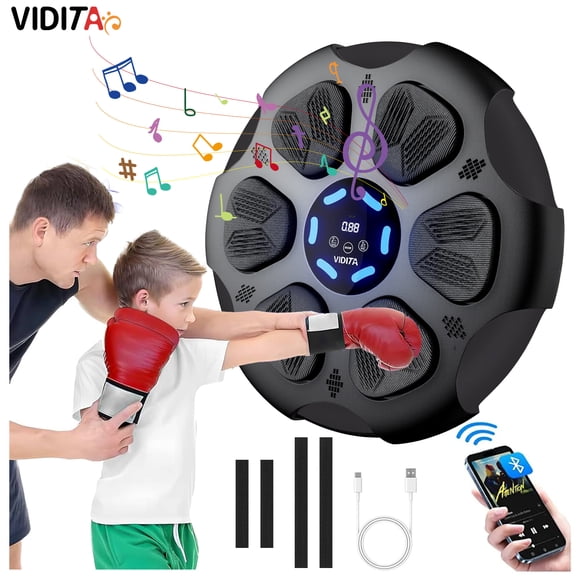 Maquina De Boxeo Entrenamiento Musical Inteligente Bluetooth Negro