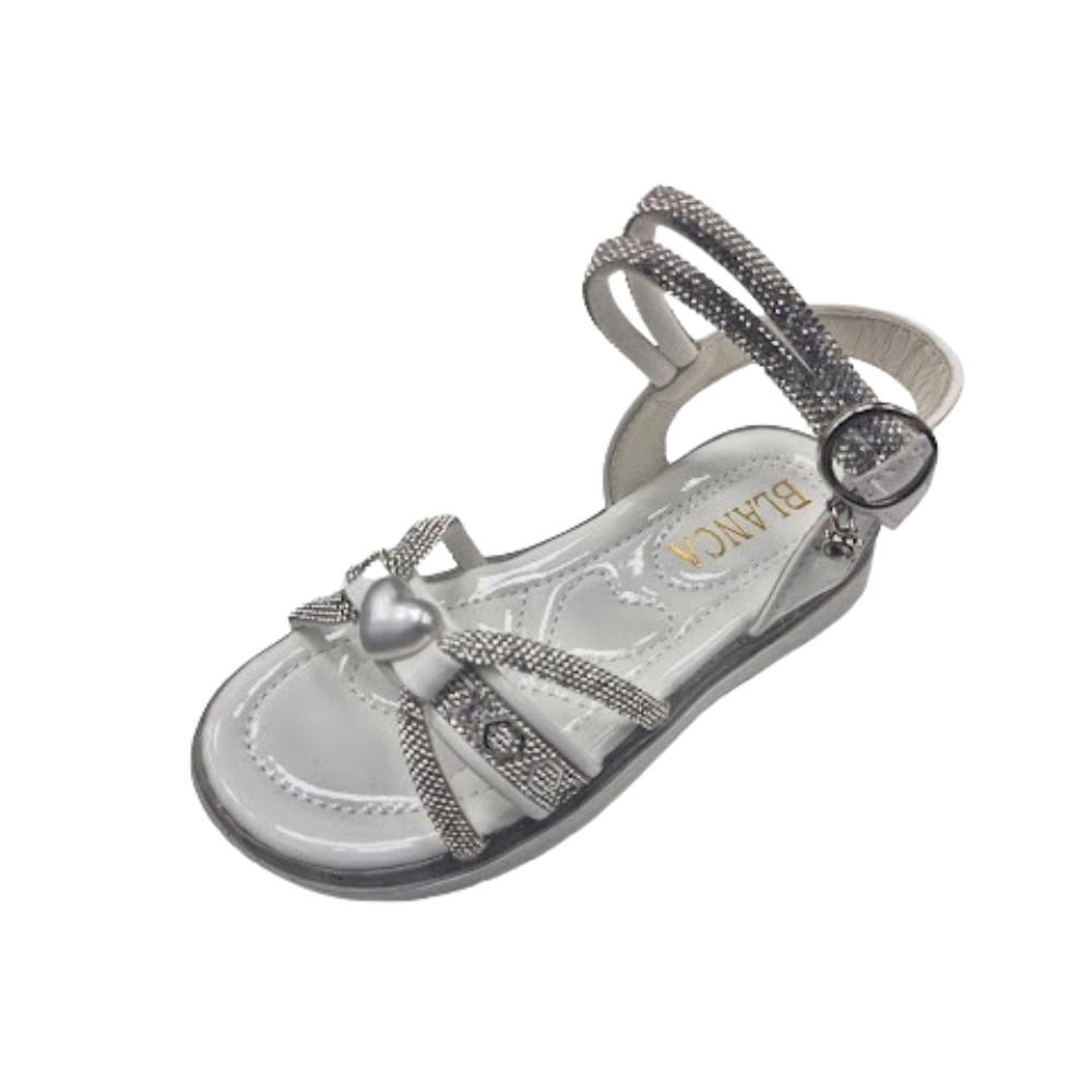 Vinnys Outlet - Sandalia Perlita Niña Brillante Blanco