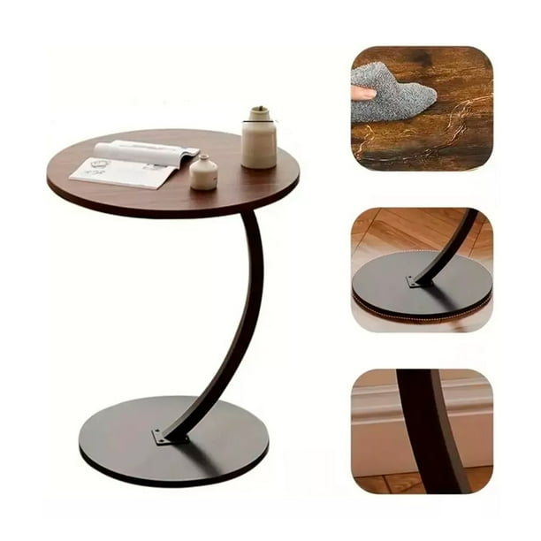 Mesa De Centro Lateral Living Vanguardia Madera Natural