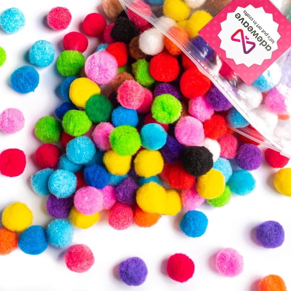 Bolas de pompones Craft Adeweave 300 multicolores con caja reutilizable