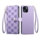 thumbnail image 1 of Funda Billetera con Cierre para [iphone 14] con Tarjetero, Soporte y Correa de ManoMorado, 1 of 5