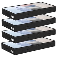 Cajón De Almacenamiento Para Debajo De La Cama Kukikan, Paquete De 4 Unidades De 10 Cm Con Tapas Tra