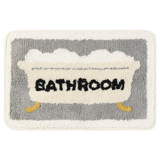 REGALWOVEN Alfombra de Baño Colorida y Linda, Alfombra de Baño Divertida y Estilosa con Palabras Encantadoras, Alfombra Esponjosa Lavable a Máquina Multi-1 16" x 24"