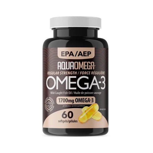 AquaOmega Regular Strength Omega-3 Premium - 60 cápsulas blandas