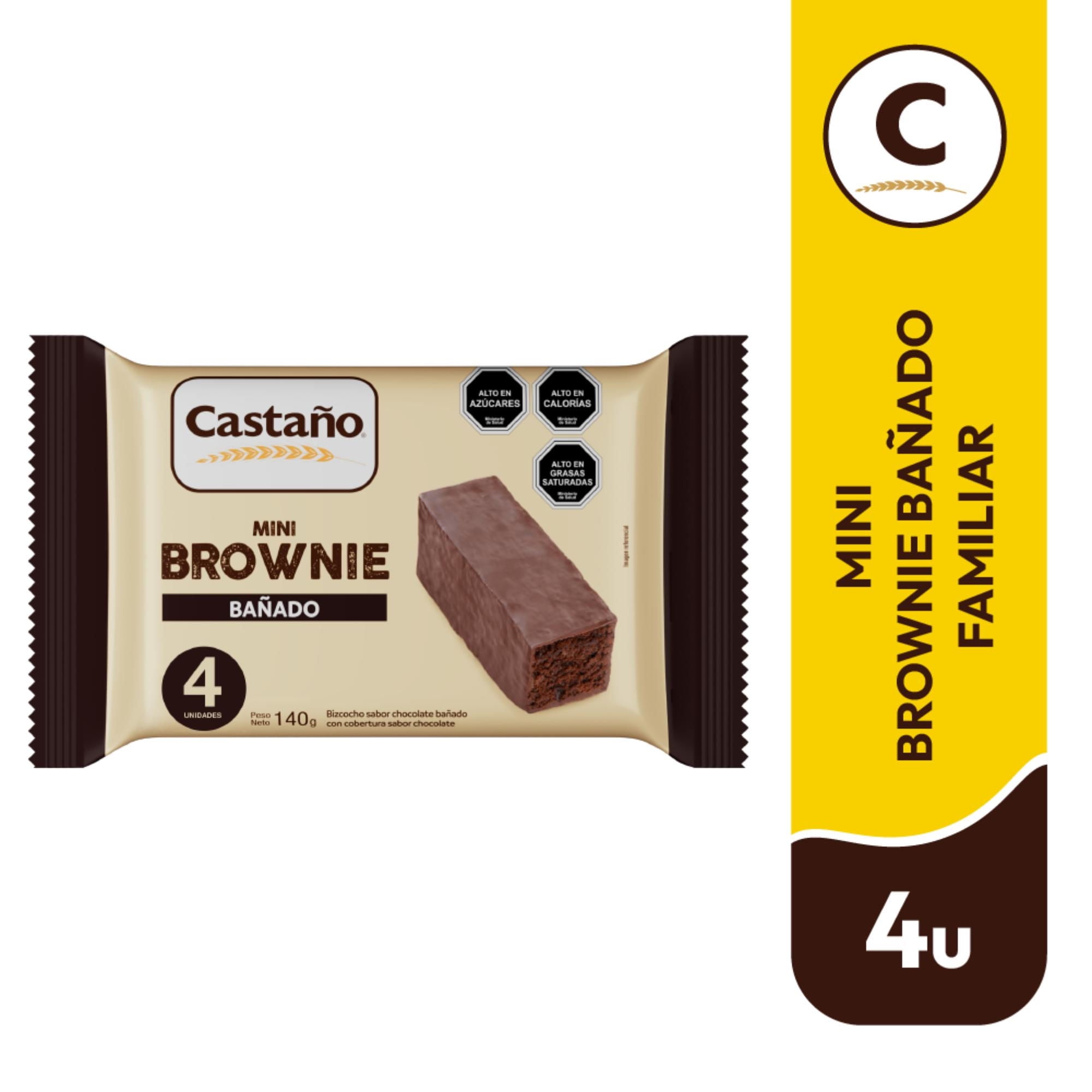 Mini Brownie Bañado 4un 140 g Castano