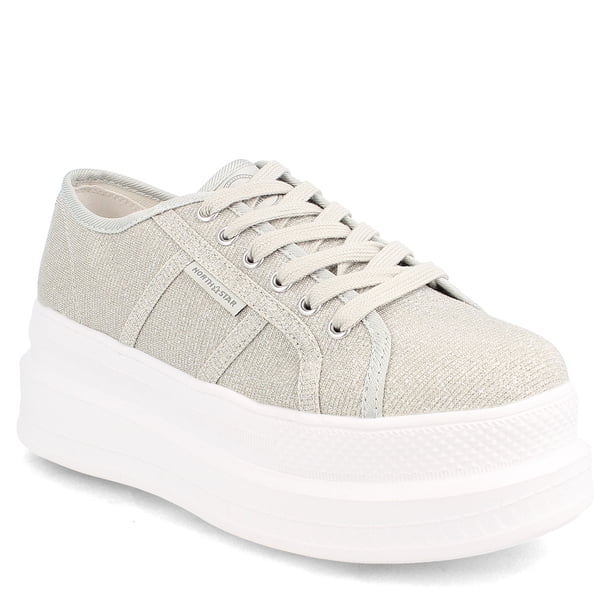 Zapatillas Mujer Plat Plateado