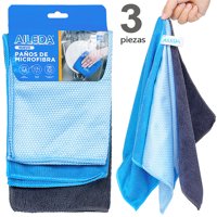Aileda Paño De Limpieza Microfibra Paño 3 U Doble Uso: Cocina, Automóvil Y Hogar 30X30Cm
