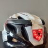 Casco Certificado 3Edrive 013V Blanco Y Rojo Con Luz Led