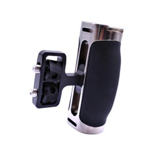 Magideal - Jaulas De Cámara Mango Lateral Mango De Silicona Sin Deslizamiento De Aluminio Aleación De Aluminio Mango De Transporte Ajustable 1/4 ""Para Fotografía Plata