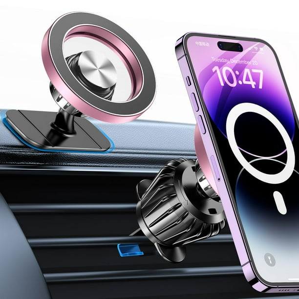 Kaistyle - Soporte magnético para coche Magsafe (20 imanes potentes), soporte para salpicadero, 360°, compatible con iPhone 16, Pro Max, 15, 14, 13 y 12 Plus.