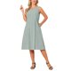 thumbnail image 2 of INSPIRE CHIC Vestidos sin mangas a cuadros para mujer, ajuste holgado casual, vestido midi de cuadros con bolsillos, atuendos de verano M Verde, 2 of 6