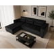 thumbnail image 1 of Sofa Reclinable 3 Cuerpos en L Izquierda Negro Lino, 1 of 4