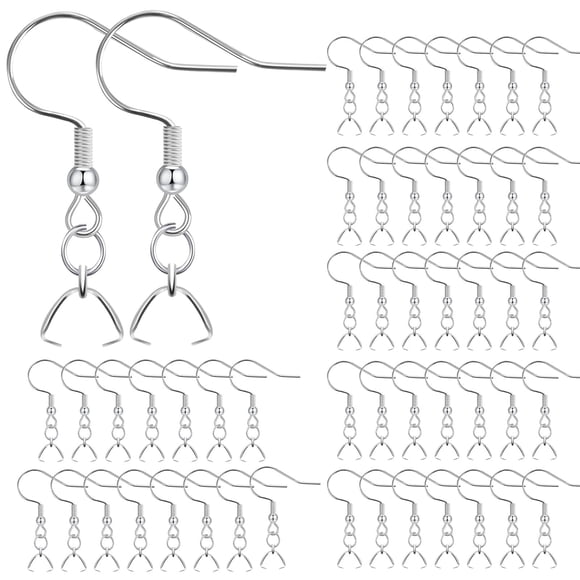 Ganchos para Pendientes MENKEY 50 Piezas Acero Inoxidable Tipo Gancho de Pez