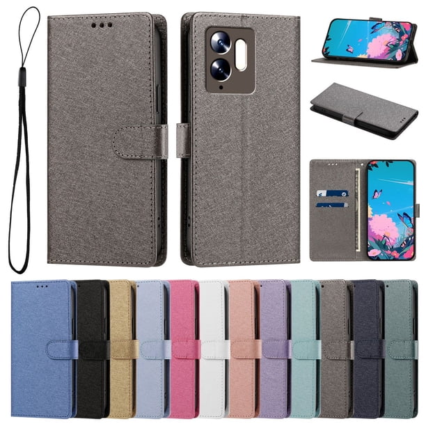Funda Cartera de PU para Xiaomi Poco C95 Pro con Tarjetas, Gris